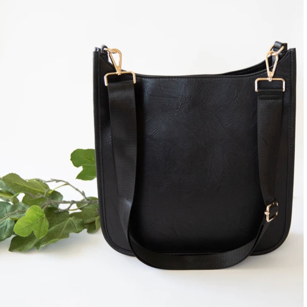 N E W Large Vegan Leather Crossbody Bag